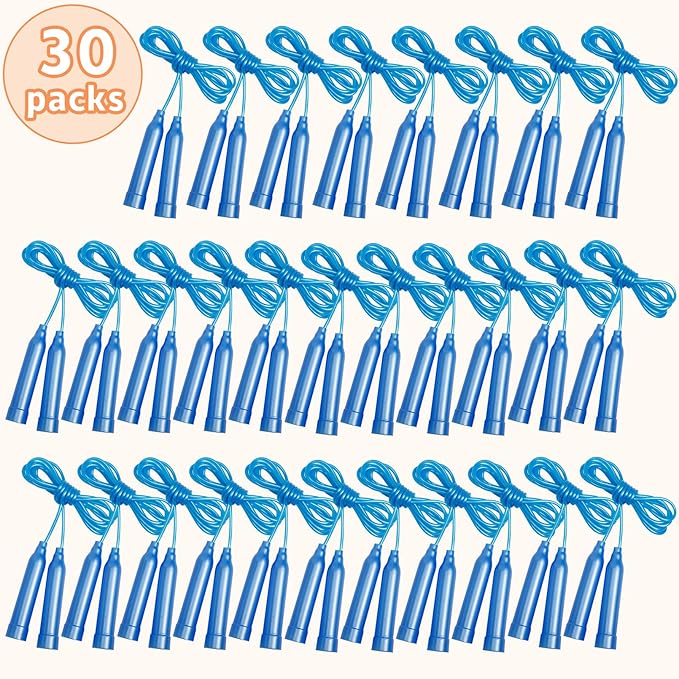 30 Pcs Kids Jump Rope,Colorful Jump Ropes for Kids,7.2 Feet Plastic Jump Ropes,Adjustable Skipping Rope,Jumping Ropes for Party Favors,Birthday Gifts,Indoor Outdoor Activity