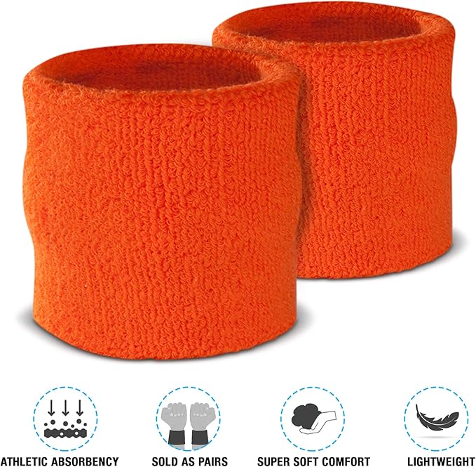 Suddora Sweatbands Set, Moisture Wicking 2 Wristbands and 1 Headband, Breathable Terry Cloth Athletic Bands for Basketball, Tennis, Yoga, Gym, Sweat Bands for Costumes and Cosplay