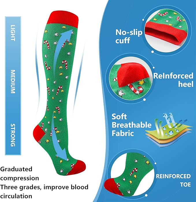 bropite Compression Socks for Women & Men Circulation-Support Knee High Socks 20-30 mmhg-Best for Running,Medical,Nurse,Travel