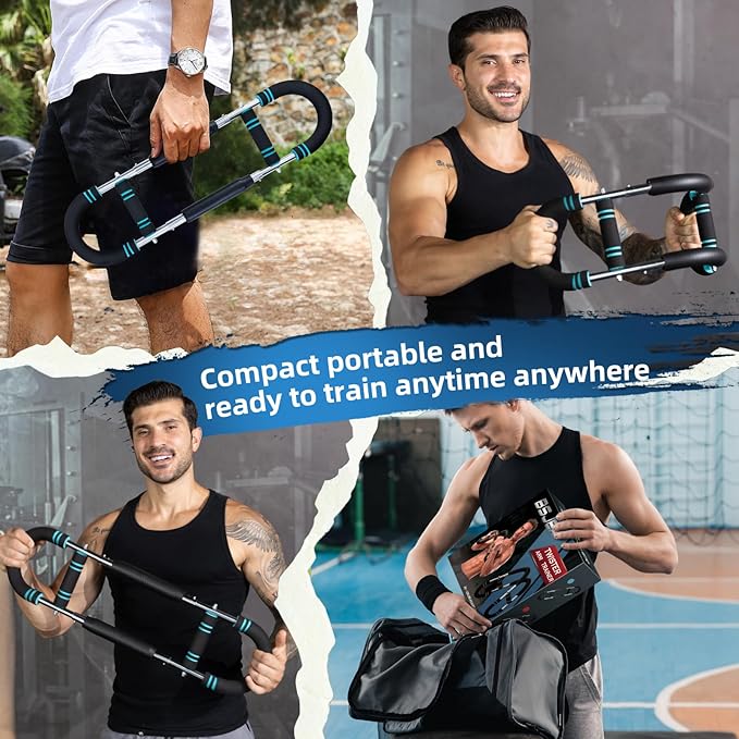 Twister Arm Trainer,30-120lb Adjustable,Chest Trainer for Men & Women with 4 Springs & Train Poster,Arm Trainer for Chest Clip Muscle & Arm Strength