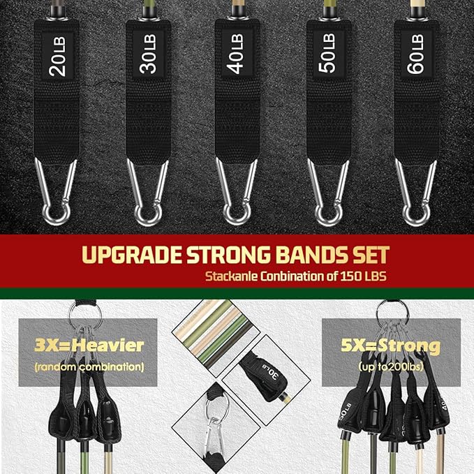 VEICK Resistance Bands, Exercise Bands, Workout Bands, Resistance Bands for Working Out with Handles for Men and Women, Exercising Bands for Fitness Weights Work Out at Home