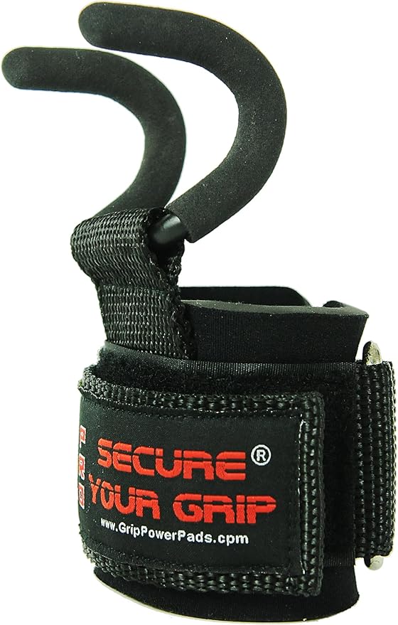 Weight Lifting Rod Hooks Heavy Duty Wrist Wraps Power Weight Lifting Training Gym Grips Straps Set of 2