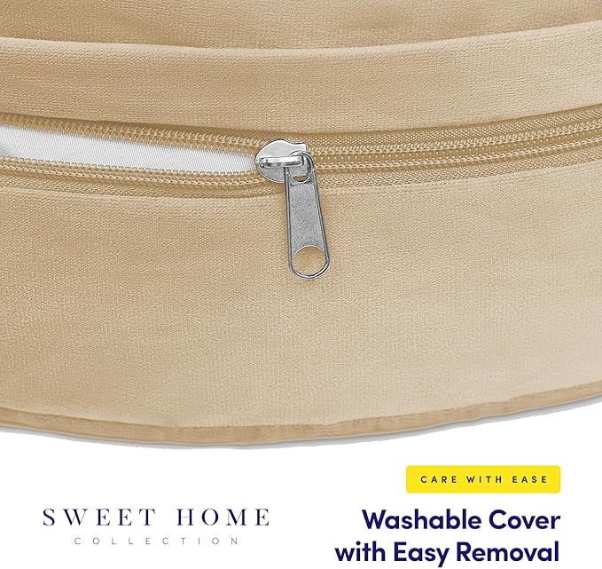 Meditation Cushion Bolster Pillow for Restorative Yoga โ Supportive Cushion for Meditation, Pilates, and Relaxation โ Filled with Buckwheat Hulls - Removable Cover