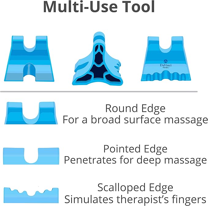 Body Back Davinci Tool (Blue) -USA Made- Extra Firm Neck Tension Relief & Pressure Point Massage Tool - Occipital Release Tool - Cervical Traction Device- Suboccipital Release Device - Neck Stretcher