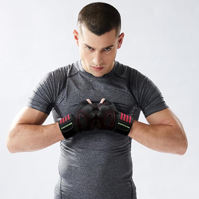 Workout Gloves for Men and Women, Breathable Lightweight Weight Lifting Gloves with Wrist Wrap Support, Excellent Grip Full Palm Protection for Weightlifting Fitness Training Climbing Gym