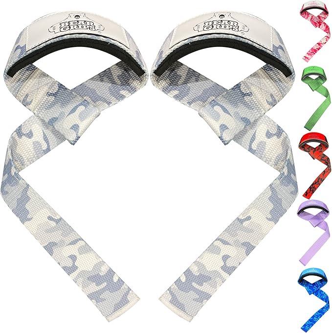 Bear Grips Lifting Straps - Gym & Weightlifting Straps for Men & Women, Deadlift Support, 2 Pairs
