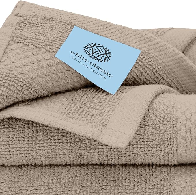 White Classic Luxury Soft Bath Sheet Towels - 650 GSM Cotton Luxury Bath Towels Extra Large 35x70 | Highly Absorbent and Quick Dry | Hotel Collection Extra Large Bath Towels Oversized, Taupe, 2 Pack