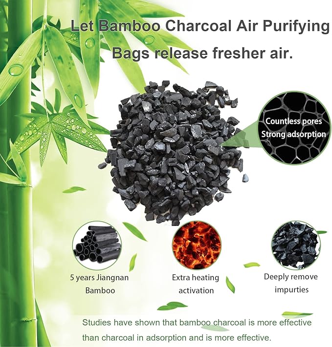 Bamboo Charcoal Bags Odor Absorber 12 Pack×100g Bamboo Charcoal Air Purifying Bags, for Car Air Fresheners, Odor Eliminator for Home,Shoe Deodorizer - Colorful-Activated Charcoal Odor Absorbers
