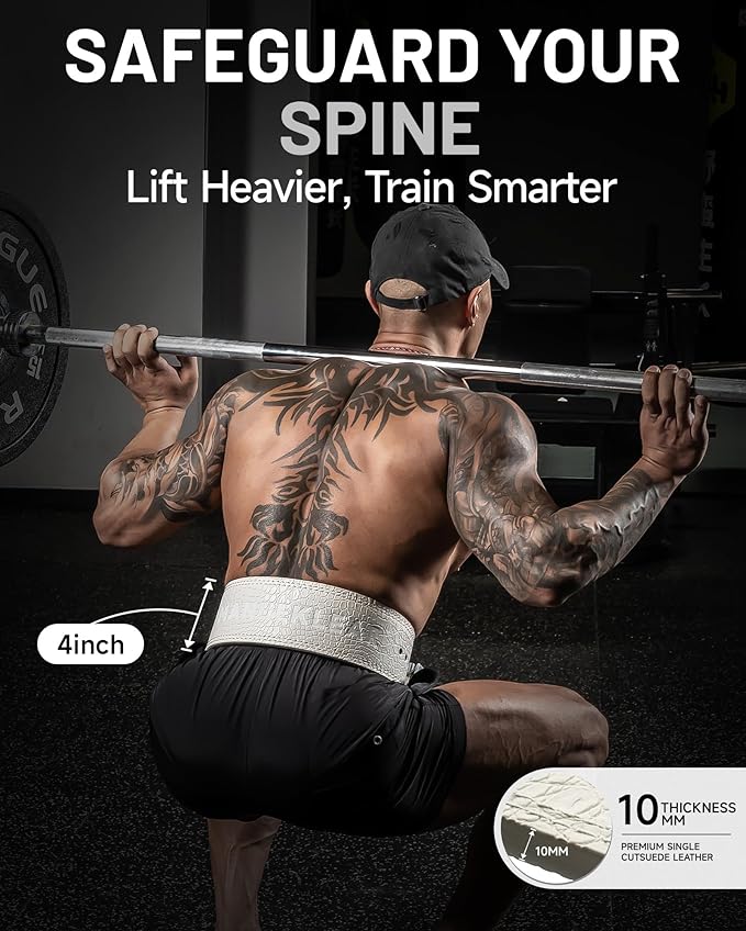 MANUEKLEAR Lifting Belt Lever for Men Women, 10mm Quick Locking Lever Belt Weightlifting with Adjustable Buckle, Lever Weight Lifting Belt for Powerlifting & Deadlifts