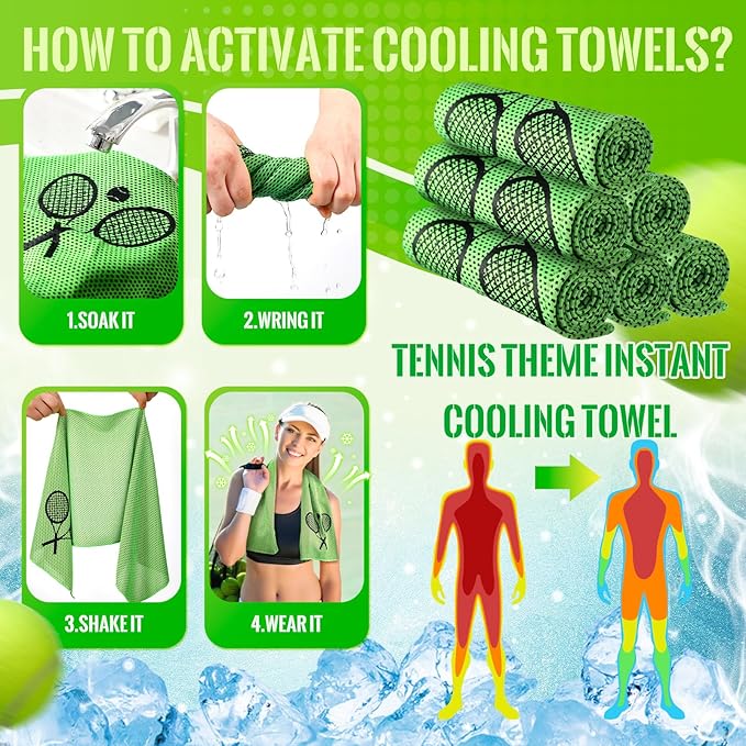 12 Count Cooling Towel Tennis Breathable Chilly Towel 32'' x 12'' Soft Tennis Ice Neck Wrap Workout Sweat Washcloths for Sports Gym Microfiber Dishcloths for Coach Gifts