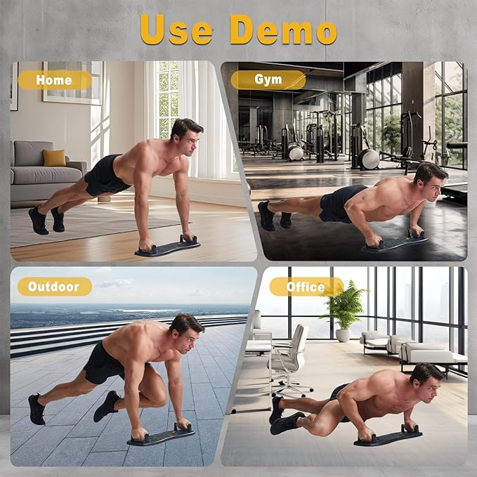 HOTWAVE Push Up Board, Portable Pushup Board for Men, Foldable Push-up Board, Multifunctional Push Up Board 20 in 1 at Home Gym, Pushup Handles for Chest Muscle Exercise Strength Training Equipment