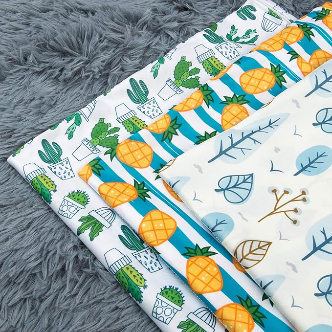 babygoal Wet Dry Bags for Baby Cloth Diapers, Washable Travel Bags, Beach, Pool, Gym Bag for Swimsuits & Wet Clothes with Two Zippered Pockets 3 Pack, 3LN05