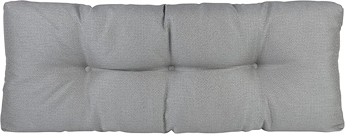 Klear Vu The Gripper Omega Non-Slip Tufted Bench Cushion for Indoor Furniture, Entryway Storage, Bay Window, Corner Nook or Piano Seat, 43 Inches, Gray
