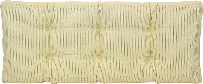 Klear Vu Corner Nook or Piano Seat Omega Non-Slip Tufted Bench Cushion for Indoor Furniture, Entryway Storage, Bay Window, 33 Inches, 15 Yellow