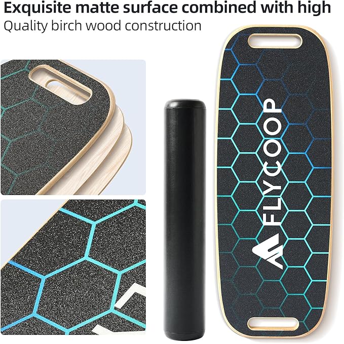 Balance Board for Adult with Adjustable Stoppers: 3 Modes Wobble Board with Roller Exercise Balancing Stability Trainer for Improve Balance Non Slip Surface