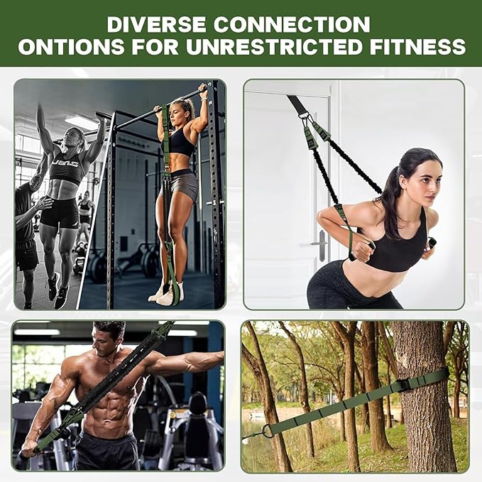 Adjustable Heavy Duty Pull Up Assistance Bands with Fabric Feet and Knee Rest - Pull Up Resistance Bands for Men, Women, and Seniors - Perfect for Dip and Resistance Strength Training Glamflex