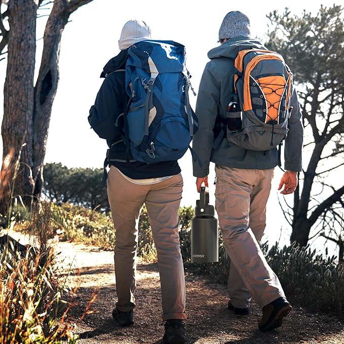 2/3 Gallon Water Bottle Insulated(Cold for 48 Hrs),BPA Free&Leak Proof,87oz Stainless Steel Water Jug/Flask,Big thermo,Large Water Bottle with Handle for Gym,Hiking,Camping,Black