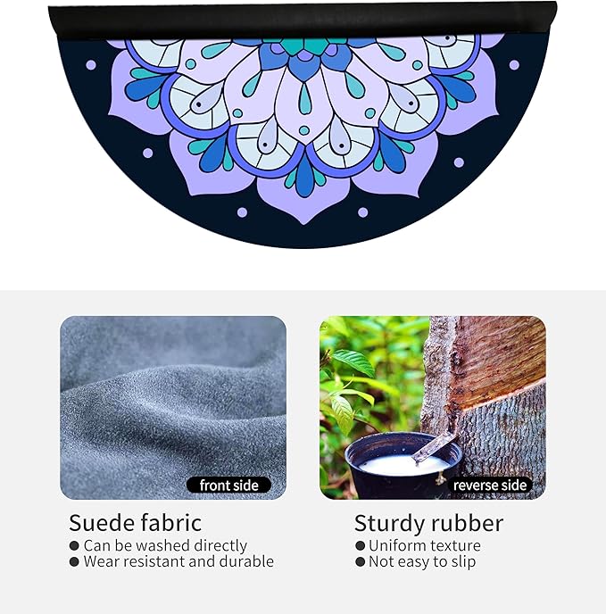 nuveti Large Meditation Mat Round Yoga Mat Pilates Yoga Mat 3.5mm Thick Natural Tree Rubber Base Non Slip, Extra Thick Grip. Thicker, Longer, and Wider for More Comfort and Support(55''x55'')