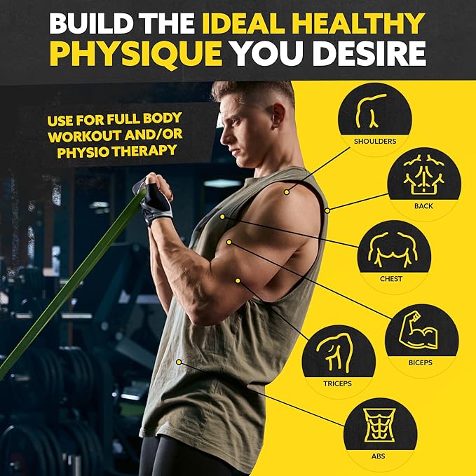 Long Resistance Bands for Working Out Men and Women - Set of 5 Pull-Up Bands, Rubber Handles and Door Anchor - Workout Bands Resistance for Men - Exercise Bands Resistance Bands Set