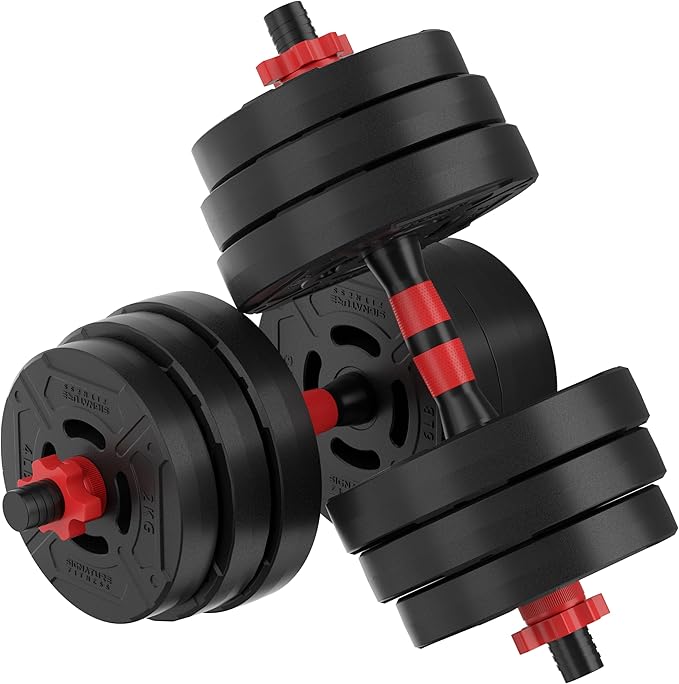 OLIXIS Adjustable Dumbbell Set, 4 IN 1 Changeable Dumbbells, Barbell, Kettlebells and Push Up Stand, Multi-Functional Exercise and Fitness for Home Gym