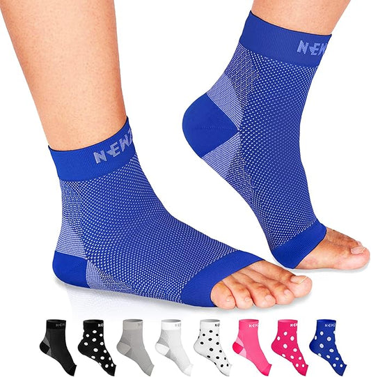 NEWZILL Plantar Fasciitis Socks with Arch Support, Best 24/7 Foot Care Compression Sleeve, Eases Swelling & Heel Spurs, Ankle Brace Support, Increases Circulation (S/M, Blue)