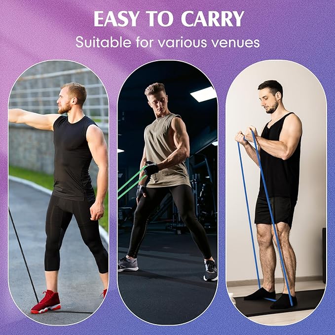Shappy 10 Pcs Resistance Bands with Handles Exercise Stretch Bands for Exercise Woman Man Training Physical Therapy Workouts Fitness