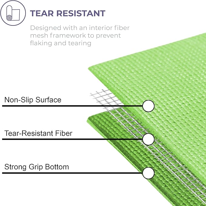 Sunshine Yoga Voyage Yoga Mat, 6 Pack, 72" x 24" Professional Studio and Gym Bulk Yoga Mats, 5mm Thick, Durable, Anti-Tear, Non Slip Fitness and Exercise Mats