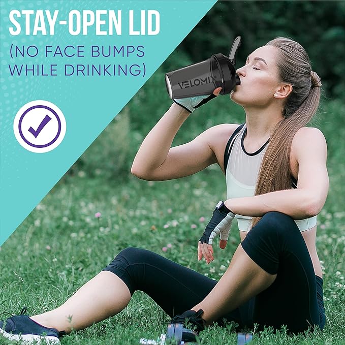 -6 PACK- Shaker Cups for Protein Shakes 20 oz - 6x Wire Whisk | Leak Proof Protein Shaker Bottle for Protein Shakes, Shaker Bottle Pack for Pre & Post Workout, Shaker Cup (ALL IN BLACK)