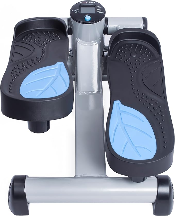 Efitment Mini Stepper Steppers for Exercise at Home Stair Step Cardio Thigh Master Workout Equipment Fitness Pedal Exerciser Non-Slip Pedals with Resistance Bands LCD Digital Monitor Climber