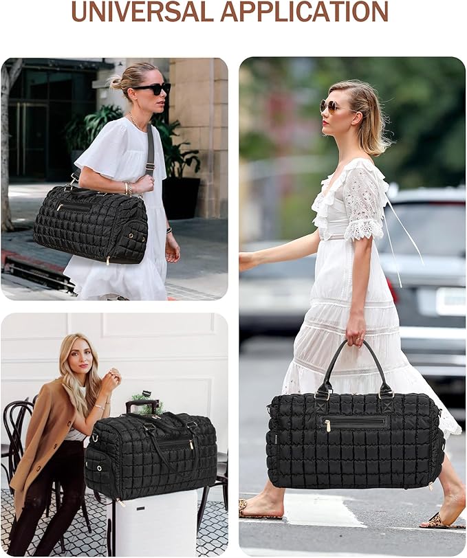 Duffle Bag for Travel, Weekender Bag with Shoe Compartment, Carry On Overnight Bag for Women with Toiletry Bag, Gym Bag with Wet Pocket, Hospital Bags for Labor and Delivery Beige