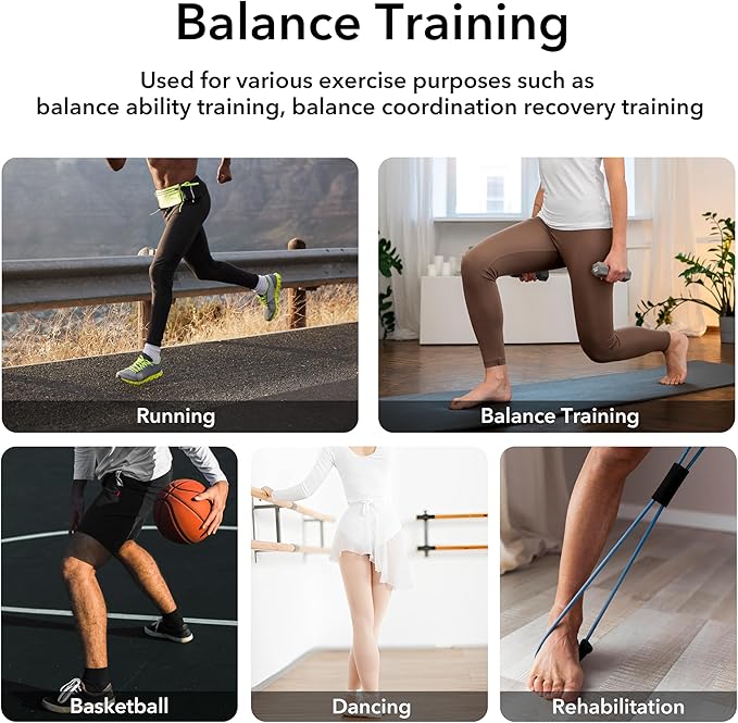 Ankle Balance Board, Foot Strengthener for Sprained, Wooden Foot Trainer with Non-Slip Pads for Plantar Fasciitis Relief, Posture Correction, Calf Stretching and Balance