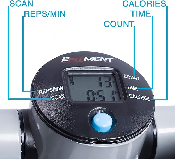 Efitment Mini Stepper Steppers for Exercise at Home Stair Step Cardio Thigh Master Workout Equipment Fitness Pedal Exerciser Non-Slip Pedals with Resistance Bands LCD Digital Monitor Climber