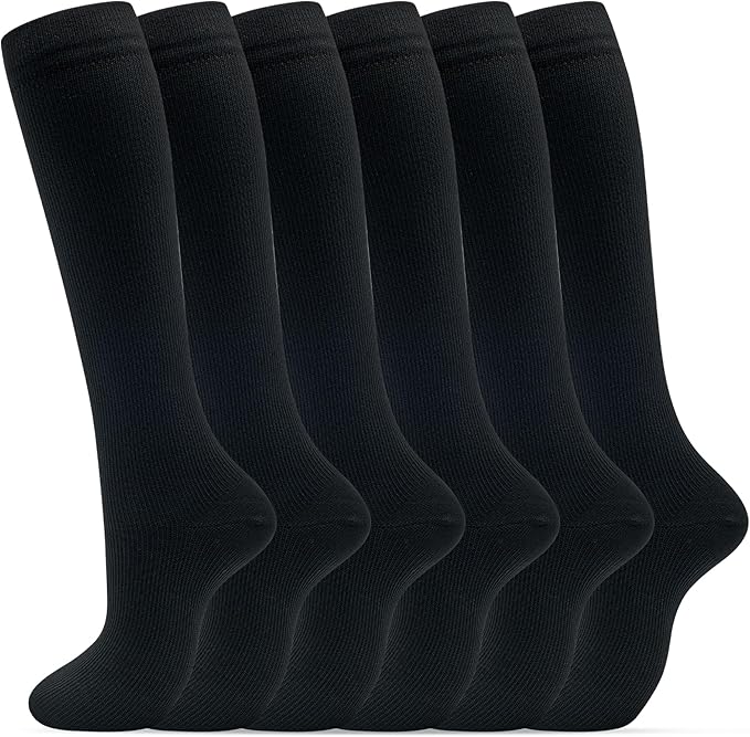 fenglaoda Compression Socks for Women Men Support Circulation 6 Pairs Socks For Nurse, Travel, Flight