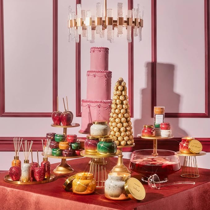 Capri Blue Glimmer Reed Diffuser Set - Includes Diffuser Sticks, Scented Oil, and Decorative Glass Bottle - Home Decor Room Freshener - Capri Blue Home Fragrance - Apple Cider Social (8 fl oz)