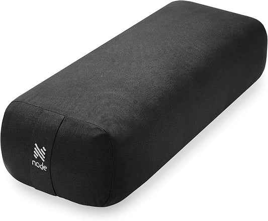 Yoga Meditation Cushion, 25" x 12" Rectangular Bolster with Organic Cotton Cover