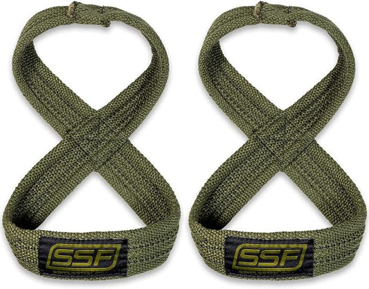 SERIOUS STEEL FITNESS Red Figure 8 Lifting Straps | Deadlift & Strongman Axle Straps - 3 Sizes