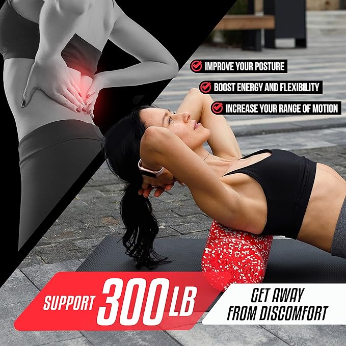 Yes4All High-Density EPP Round Back Roller Foam, Exercise Foam Roller for Yoga, Pilates & Stretching - 12, 18, 24, 36 inch