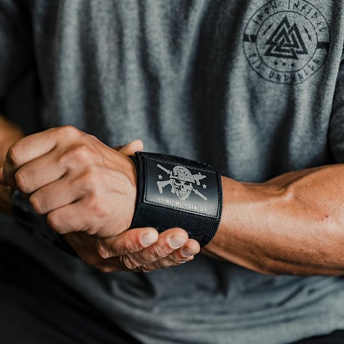 Iron Infidel Wrist Wraps for Weightlifting - 18" and 24" Heavy Duty Support for Working Out, Gym Accessories for Men - Use for Lifting, Crossfit, Fitness, Exercise, Bench Press, Powerlifting