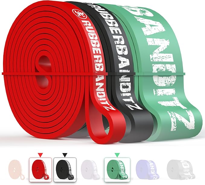 Rubberbanditz Combo Pull Up Assist Bands | Heavy Duty Resistance Exercise Bands for Powerlifting, Mobility, and Stretching | Resistance Bands for Working Out
