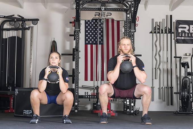 REP Fitness Single Kettlebells 5lb to 50lb Range, Cast Iron, Strength Training, Adjustable Weight, Power Workout Equipment, Home Gym, Free Weights, Dumbbell Alternative, Exercise, Men, Women