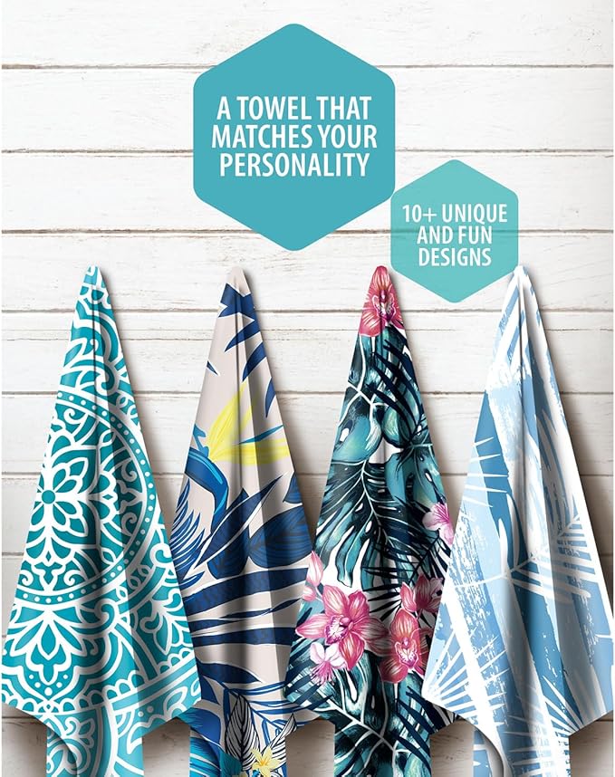 VENTURE 4TH Microfiber Beach Towel: Quick-Dry, Compact, Sand-Free, Absorbent, Sandproof and Lightweight - Perfect for Camping, Beach, and Roadtrips (Ocean Mandala Design | 35x78 inches)