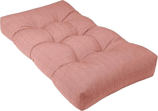 Waterproof Bench Cushion 36 Inch - Oliven Fabric, High-Density Foam, Non-Slip Bottom, Soft Durable Outdoor Tufted Long Seat Cushion for Window Garden Furniture (Red, 36x14x4 Inch)