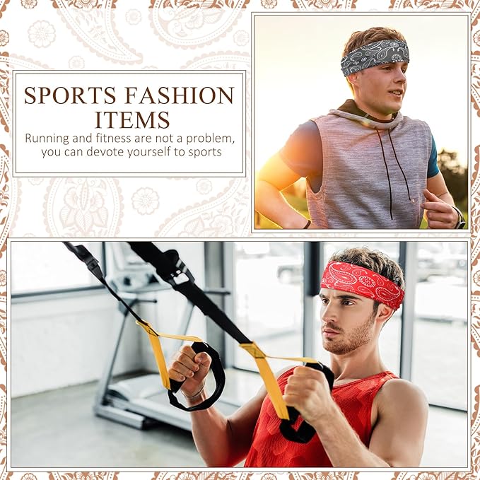 18 Pcs Sports Sweatbands for Men Women Camo Headbands Workout Non Slip Headbands Breathable Head Band Fitness Stretchy Unisex Hairband for Yoga Running Cycling Ball