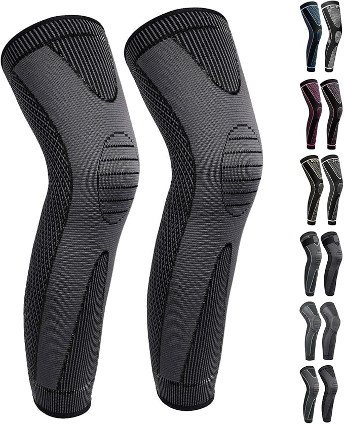 Full Leg Sleeves Long Compression Leg Sleeve Knee Sleeves Protect Leg, for Man Women Basketball, Arthritis Cycling Sport