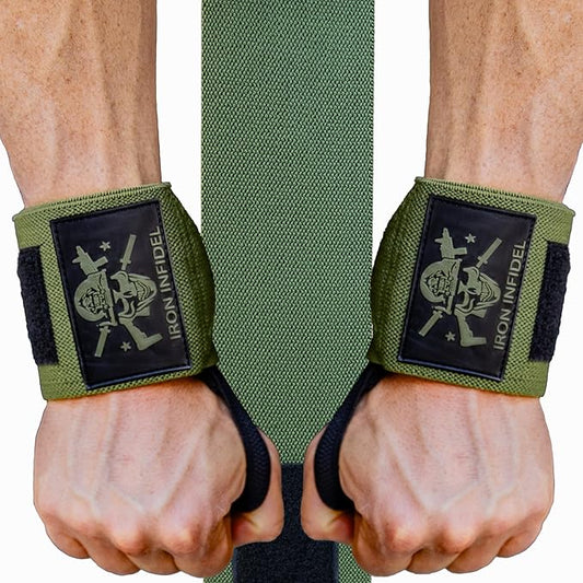 Iron Infidel Wrist Wraps for Weightlifting - 18" and 24" Heavy Duty Support for Working Out, Gym Accessories for Men - Use for Lifting, Crossfit, Fitness, Exercise, Bench Press, Powerlifting