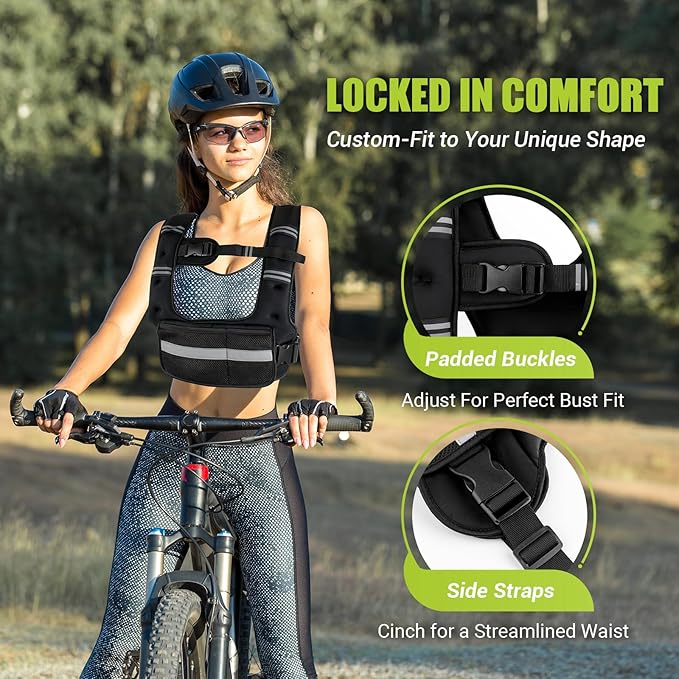 Adjustable Weighted Vest for Women,6-12lb U-Shaped Weight Vest with 6 Iron Sand Bags,Rucking Vest with Extended Shoulder Pads & Plus Pockets for Running, Walking and Strength Training