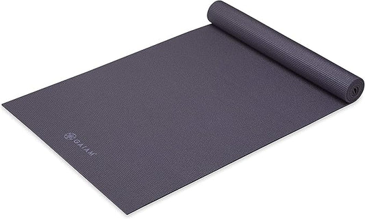 Gaiam Yoga Mat - Premium 5mm Solid Thick Non Slip Exercise & Fitness Mat for All Types of Yoga, Pilates & Floor Workouts (68" x 24" x 5mm)