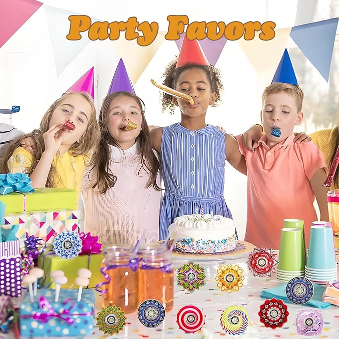 40 Pack Mini Fidget Spinner Toys Party Favors, Desk School Toy Anxiety Relief,Stress Relief Sensory Toys for Kids Adults,Treasure Box Toy for Classroom Prizes, Halloween Treats Toys Bulk (Random)