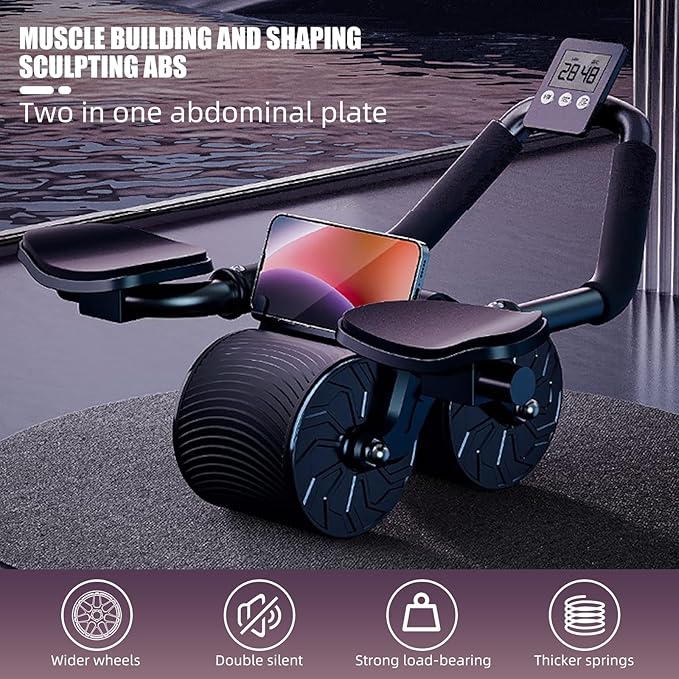Uota Ab Roller Wheel with Elbow Support, Automatic Rebound Abdominal Wheel,Ab Roller for Abdominal Exercise Machine,Abs Workout Equipment,Trainer Fitness Belly Training for Men & Women
