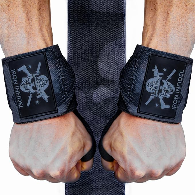 Iron Infidel Wrist Wraps for Weightlifting - 18" and 24" Heavy Duty Support for Working Out, Gym Accessories for Men - Use for Lifting, Crossfit, Fitness, Exercise, Bench Press, Powerlifting